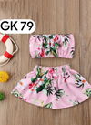 Pink Colour GURUKRUPA Girls Party Wear Stylish Off Shoulder Kids Colllection GK-79